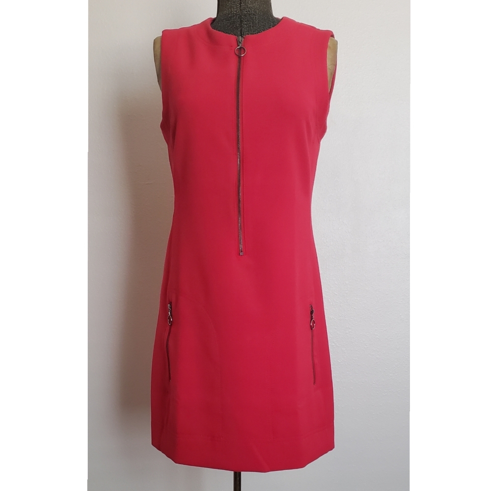 Rachel Roy Zip Front Sleeveless Sheath Dress
